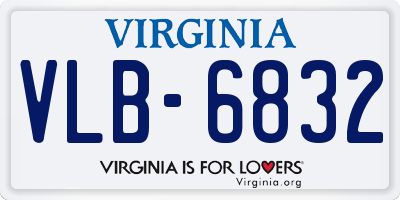 VA license plate VLB6832