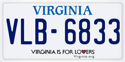 VA license plate VLB6833