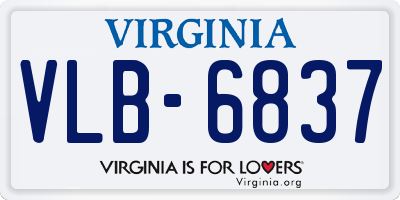 VA license plate VLB6837