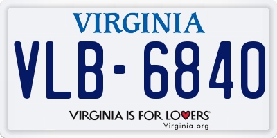 VA license plate VLB6840