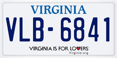 VA license plate VLB6841