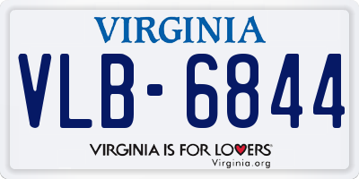 VA license plate VLB6844