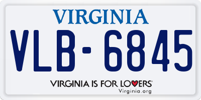 VA license plate VLB6845