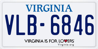 VA license plate VLB6846