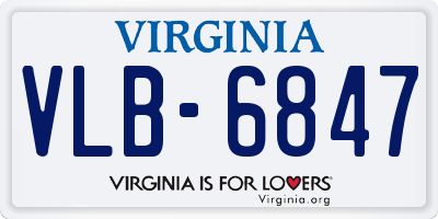 VA license plate VLB6847