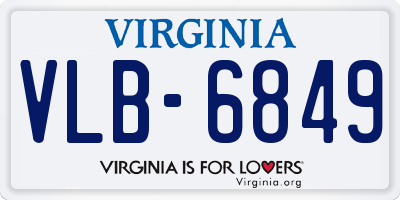 VA license plate VLB6849