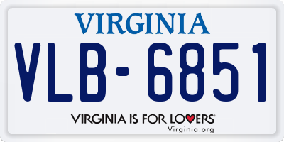 VA license plate VLB6851