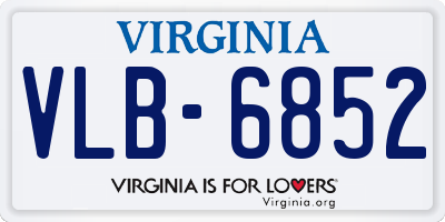 VA license plate VLB6852