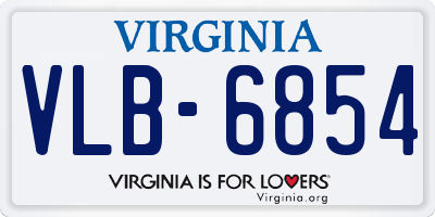 VA license plate VLB6854
