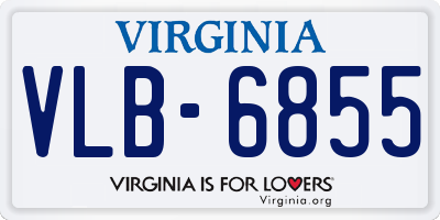 VA license plate VLB6855
