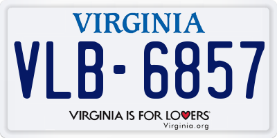 VA license plate VLB6857