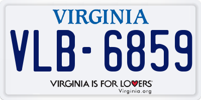 VA license plate VLB6859