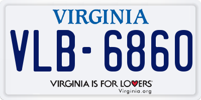 VA license plate VLB6860