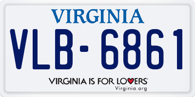 VA license plate VLB6861