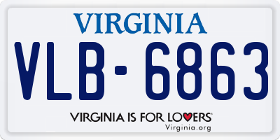 VA license plate VLB6863