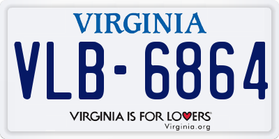 VA license plate VLB6864