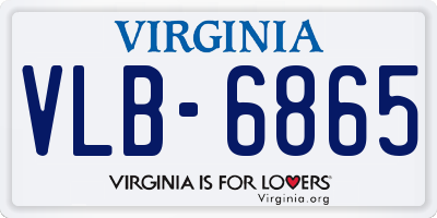 VA license plate VLB6865