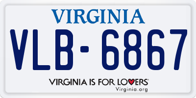 VA license plate VLB6867