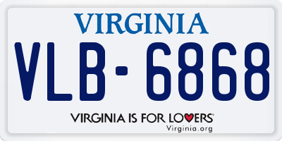 VA license plate VLB6868