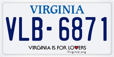 VA license plate VLB6871