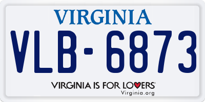 VA license plate VLB6873