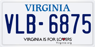 VA license plate VLB6875