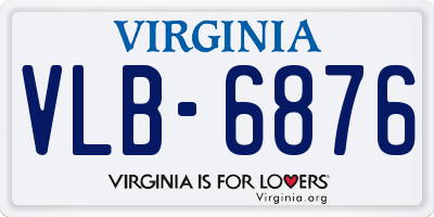 VA license plate VLB6876