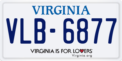 VA license plate VLB6877