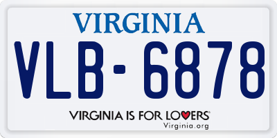 VA license plate VLB6878