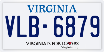 VA license plate VLB6879