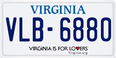 VA license plate VLB6880