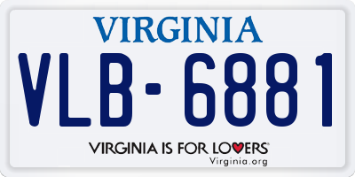 VA license plate VLB6881