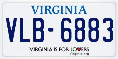 VA license plate VLB6883