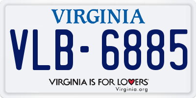 VA license plate VLB6885