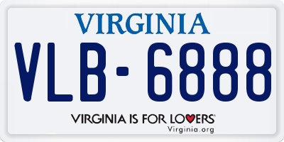 VA license plate VLB6888