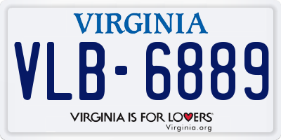 VA license plate VLB6889