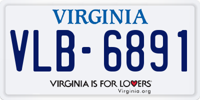 VA license plate VLB6891