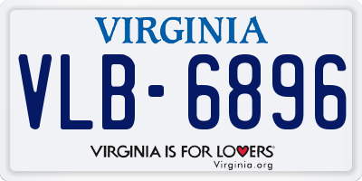 VA license plate VLB6896