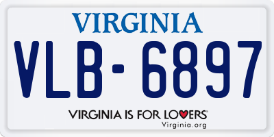 VA license plate VLB6897