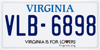 VA license plate VLB6898
