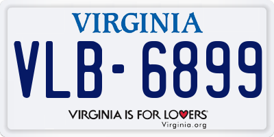 VA license plate VLB6899