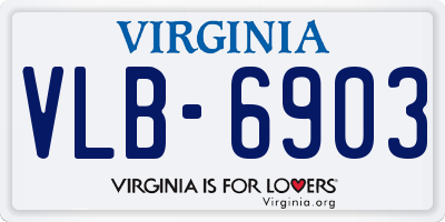 VA license plate VLB6903