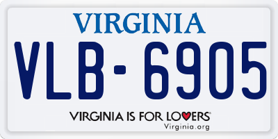 VA license plate VLB6905