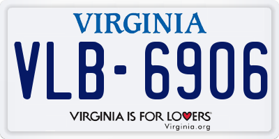 VA license plate VLB6906