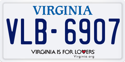 VA license plate VLB6907