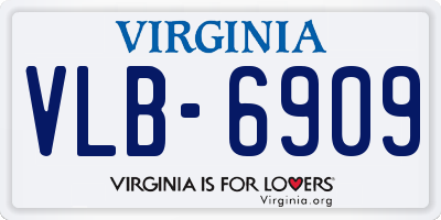 VA license plate VLB6909