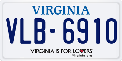 VA license plate VLB6910