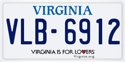 VA license plate VLB6912