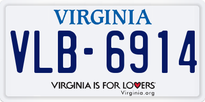 VA license plate VLB6914
