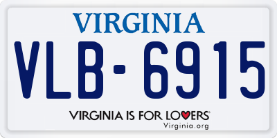 VA license plate VLB6915